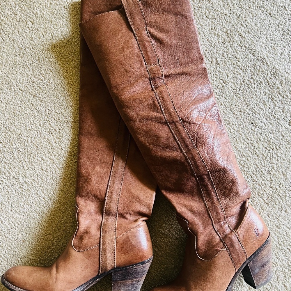 Frye Taylor Over the Knee Boots in Fawn 7